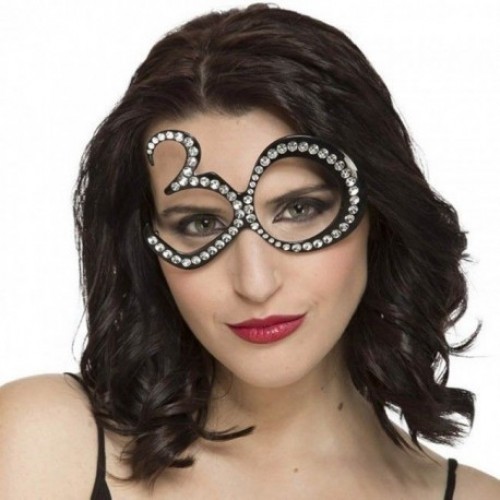 GAFA NEGRA CON BRILLANTES N30