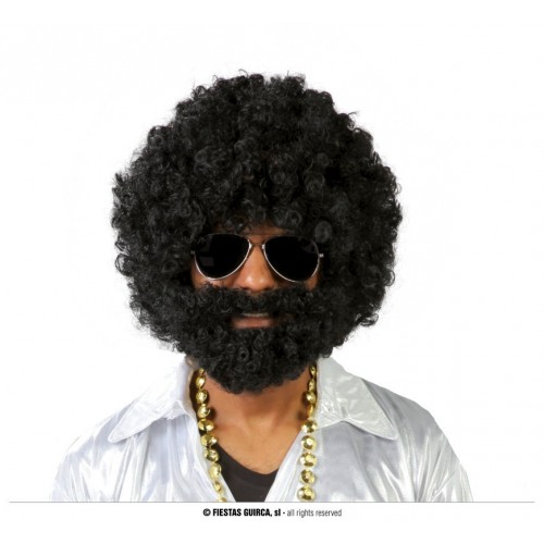 PELUCA BARBA NEGRA AFRO