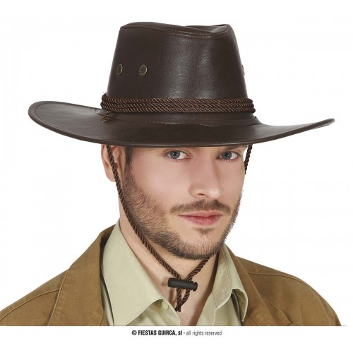 SOMBRERO VAQUERO MARRON SIMIL/PIEL