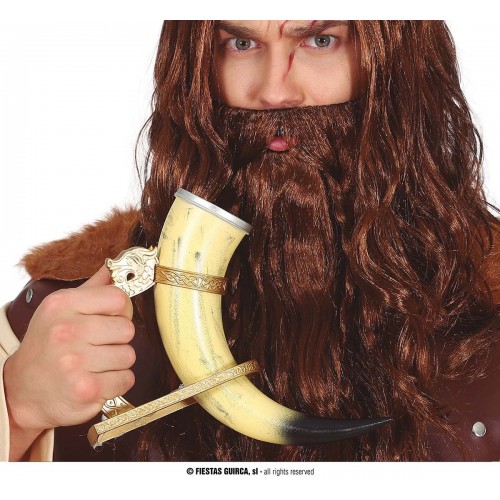 CUERNO VIKINGO CON SOPORTE 25CMS