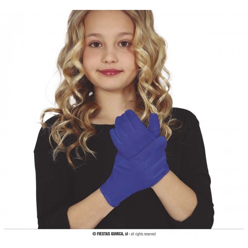   GUANTES CORTO AZUL INFANTIL 19CM