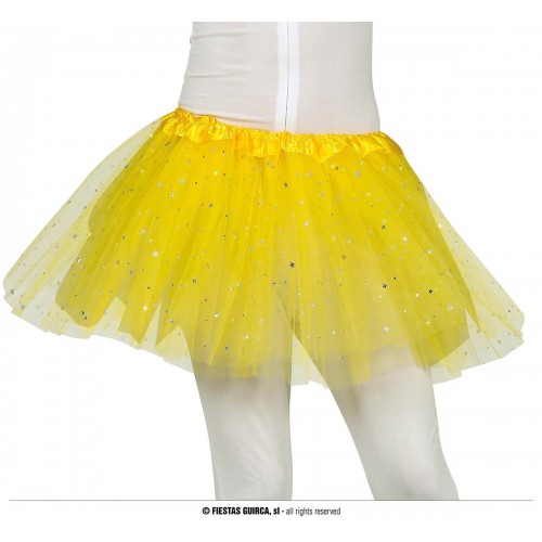    TUTU AMARILLO CON ESTRELLAS 30CMS