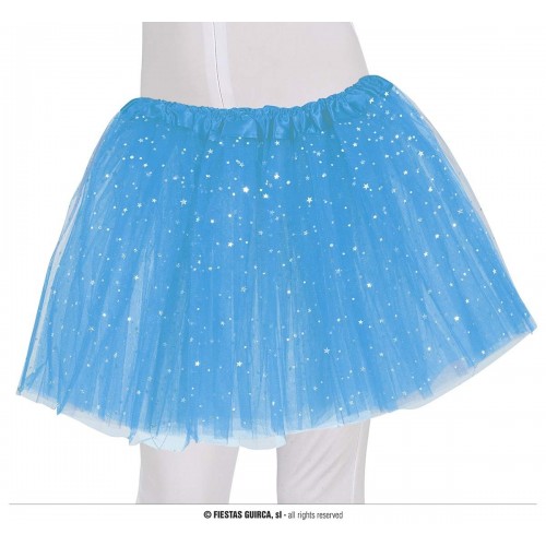 TUTU AZUL CIELO ESTRELLAS 30CMS
