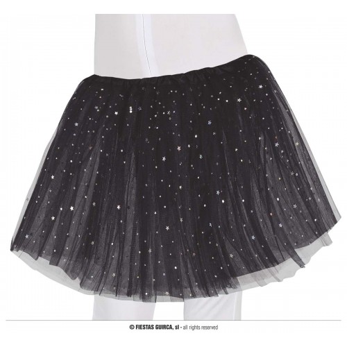 TUTU NEGRO CON ESTRELLAS 30CMS