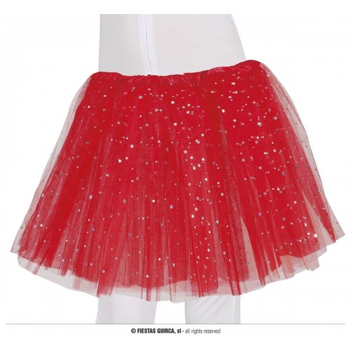 TUTU ROJO CON ESTRELLAS 30CMS