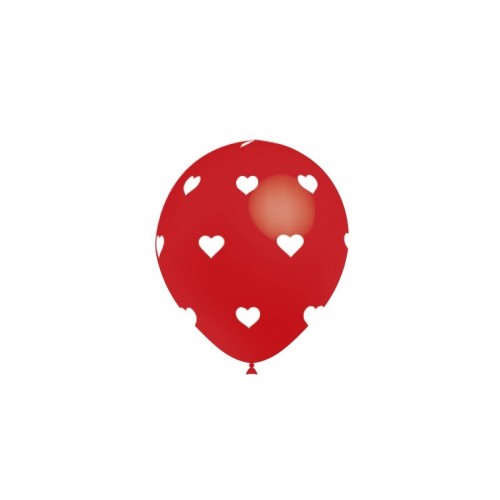   8 GLOBOS 112P25498 CORAZONES ROJOS