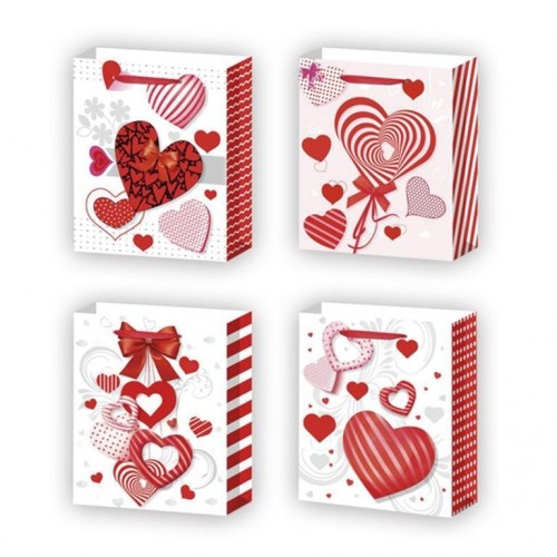 BOLSA RELIEVE CORAZONES 26X32CM  
