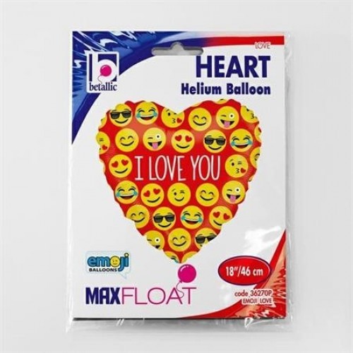 GLOBO 18" FOIL CORAZON CON EMOJI