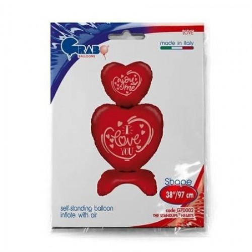 AIRE GLOBO 38" FOIL FORMA 2 CORAZONES