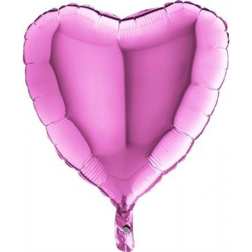   GLOBO 18" FOIL CORAZON FUCSIA
