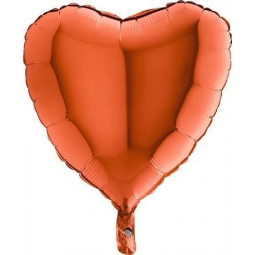    GLOBO 18" FOIL CORAZON NARANJA