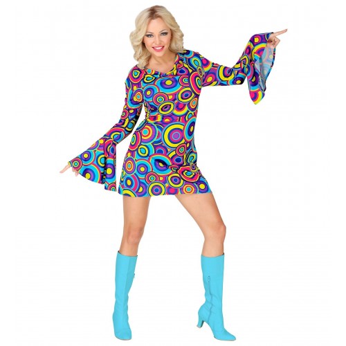  DISFRAZ T-XL VESTIDO AÑOS 70