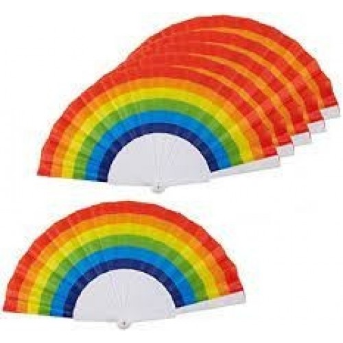 ABANICO BANDERA ARCOIRIS 23CM