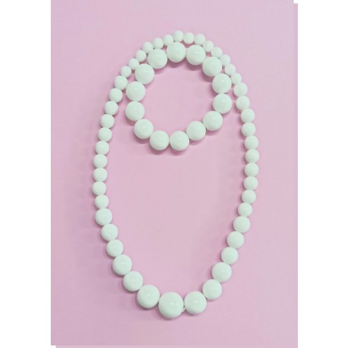 COLLAR PULSERA BOLA SEVILLANA BLANCA