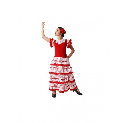 DISFRAZ T-XXXL SEVILLAN BNCO LUNAR ROJO