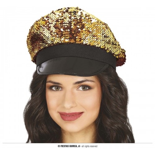 GORRA LENTEJUELAS ORO