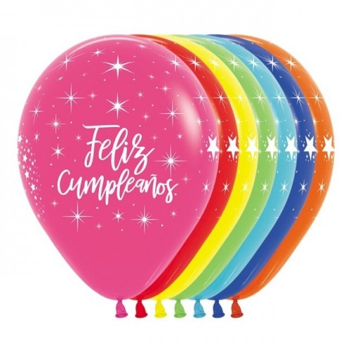   12 GLOBOS R12" LATEX FELIZ CUMPLEA