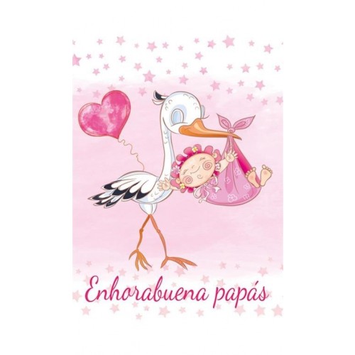 MINI TARJETA ENHORABUENA PAPAS NIÑA
