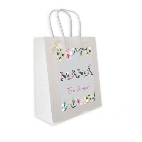 BOLSA LAZO CREMA MAMA ERES LA MEJOR