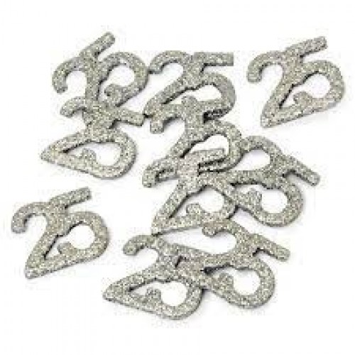 12 MINI SULETA N25 GLITTER PLATA 3CM