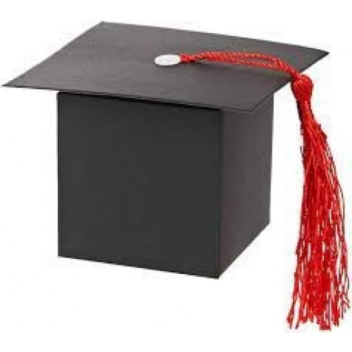 5 CAJA PAPEL GORRO GRADUACION 9X6X9CM