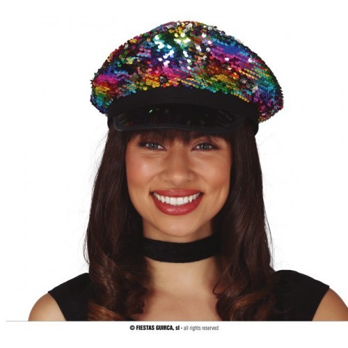  GORRA POLICIA LENTEJUELA MULTICOLOR