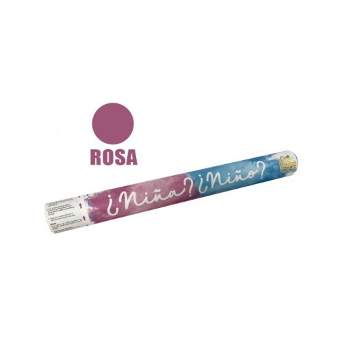 CAÑON CONFETI ROSA POLVO ROSA NIÑA 45CM