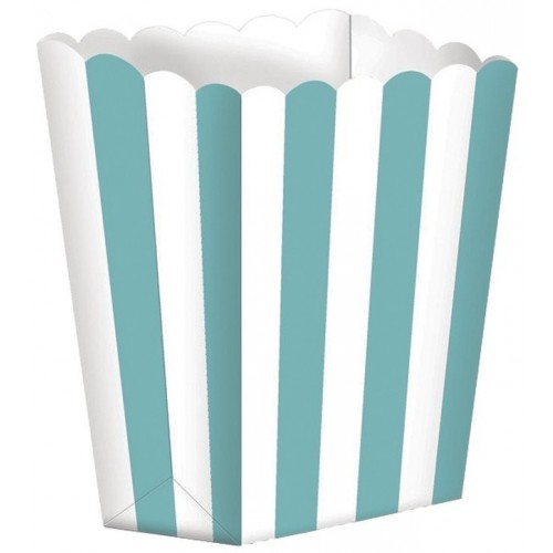 5 CAJAS PALOMITAS RAYA BLANCO/VERDE 13CM