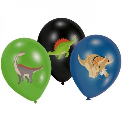   6 GLOBOS 11" LATEX DINOSAURIOS