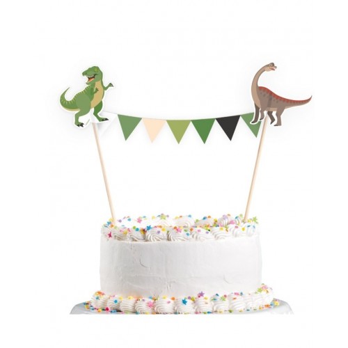   BANDERIN TARTA DINOSAURIO 15X20CM