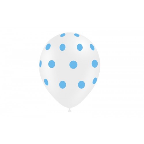 8 GLOBOS 11" 112P204 BLANCO LUNAR AZUL