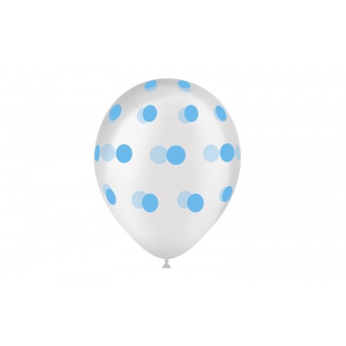 8 GLOBOS 11" 112C0040B TRANSP LUNA AZUL