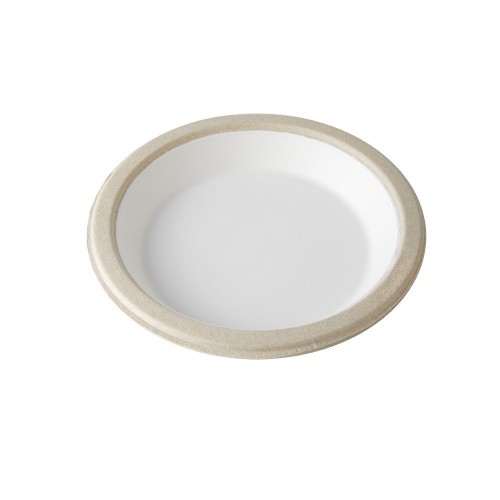   10 PLATOS HONDO MARRON/BCO 20,5CM