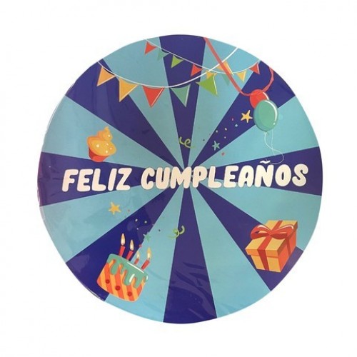 PIÑATA FELIZ CUMPLEAÑOS AZUL 42CM