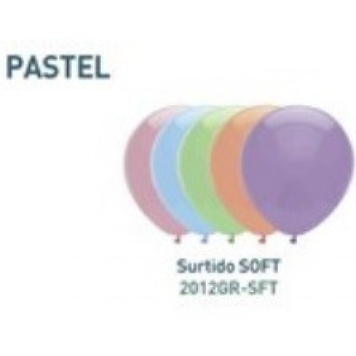   50 GLOBOS 9G PASTEL COL.SURT