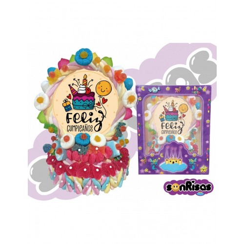 CAJA VENTANA TARTA OBLEA CUMPLEAÑOS 650G
