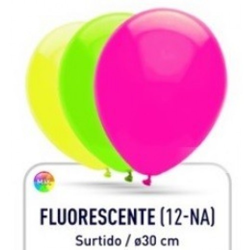   50 GLOBOS 12NA FLUORESCENTES SURT