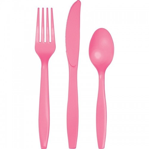   18 CUBIERTOS SURTIDOS FUCSIA