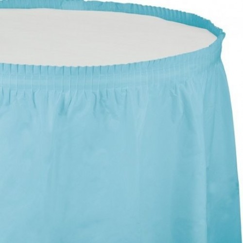   FALDA MESA PL CELESTE 73X426CM