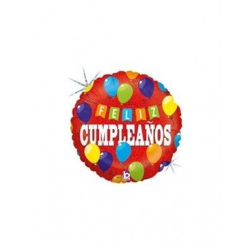GLOBO 18" FOIL REDONDO FELIZ CUMPLEAÑOS