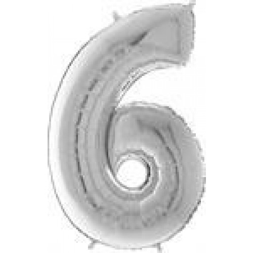   GLOBO 26" FOIL FORMA N6 PLATA