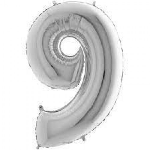   GLOBO 26" FOIL FORMA N9 PLATA