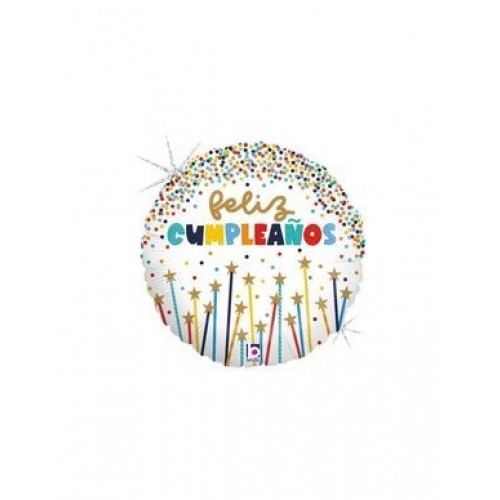 GLOBO 18" FOIL RND FELIZ CUMPLEAÑOS