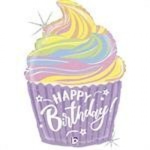 GLOBO 27" FOIL FORMA CUPCAKE BIRTHDAY