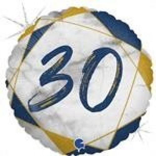 GLOBO 18" FOIL RND N30 AZUL/ORO