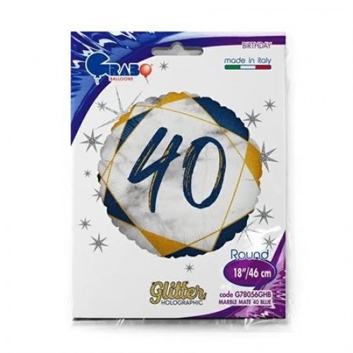 GLOBO 18" FOIL RND N40 AZUL/ORO