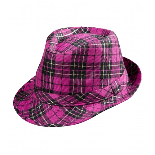 SOMBRERO FEDORA ROSA /NEGRO
