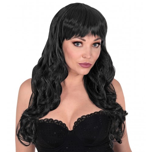 PELUCA LARGA CON FLECO NEGRA BELLA