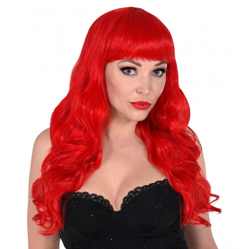   PELUCA LARGA CON FLECO ROJA BELLA