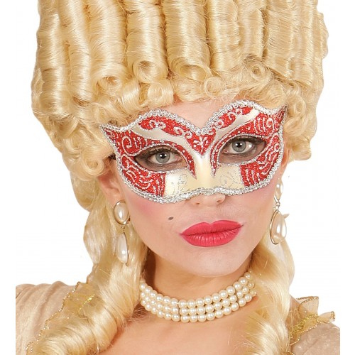 ANTIFAZ DUQUESA DECO GLITTER ROJO/PLATA